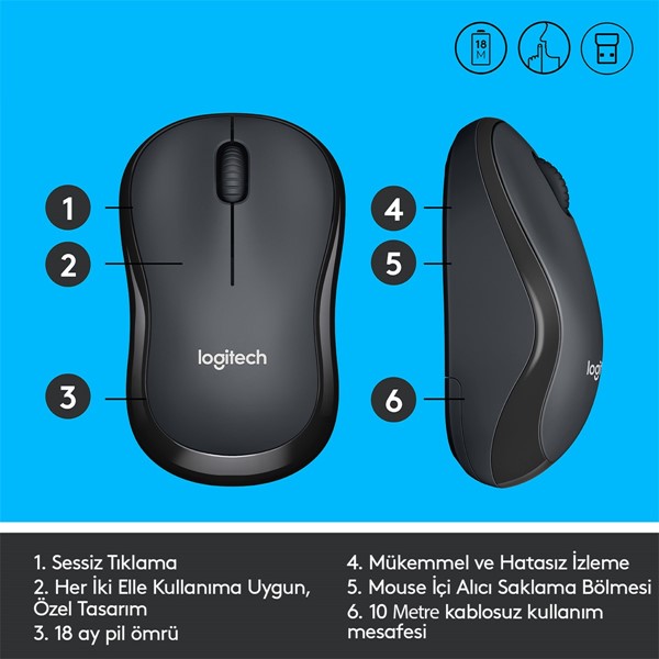 resimler/genel/LOGITECH M220 Kablosuz Sessiz Optic Gri / Siyah Mouse 910-004878