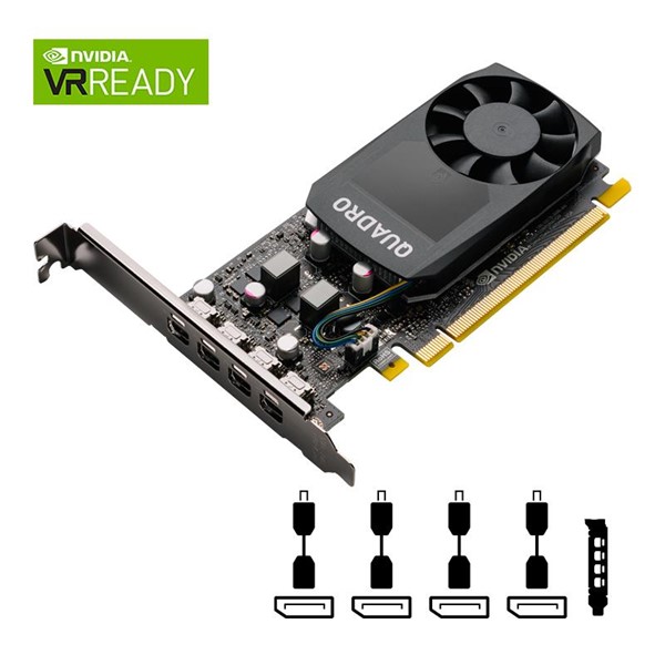 resimler/genel/PNY P620 2GB QUADRO VCQP620V2-PB GDDR5 128bit 4X mDP PCIe 16X v3.0