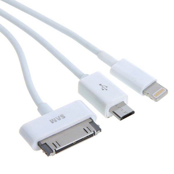 resimler/genel/Codegen Apple iPhone 30 Pin / 8 Pin / Micro USB 20 Cm Şarj Kablosu CDG-CNV73