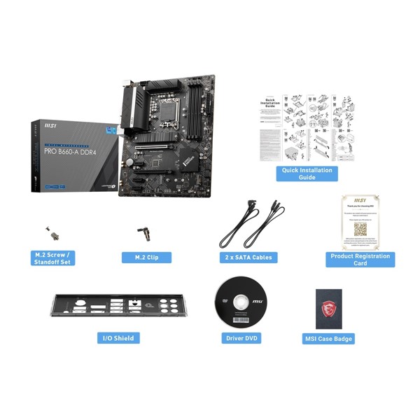 resimler/genel/Msı Pro B660-A Ddr4 Soket 1700 Ddr4 4800(Oc) Pcı-E Gen 4 ,M.2 Usb3.2 1X 2.5G Lan Atx