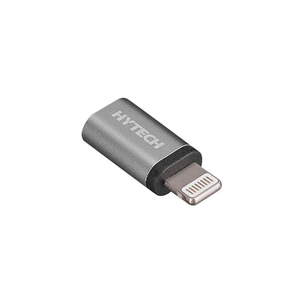 resimler/genel/Hytech HY-XO25 Gümüş MicroUSB 5pin F to Lightning M Metal Gövdeli Çevirici