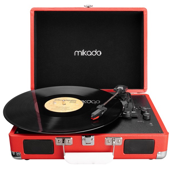 resimler/genel/Mikado Nostalgia MN-P317 Kırmızı Pikap+Rca+Bluetooth Destekli Müzik Kutusu