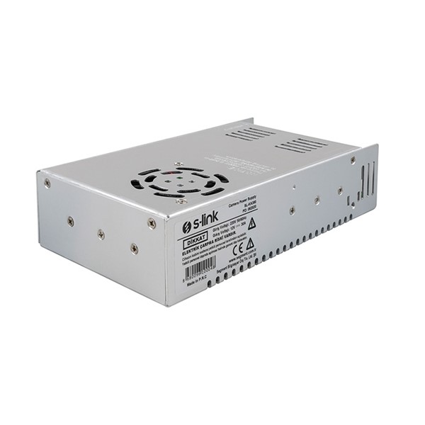resimler/genel/S-LINK 30amper 12v SL-KA390 380w Metal CCTV Adaptör