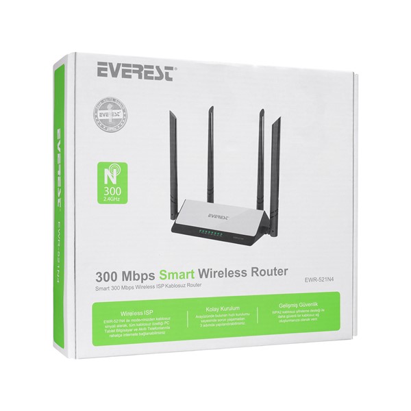 resimler/genel/Everest EWR-521N4 300Mbps WISP Repeater+Access Point+Bridge Kablosuz Router