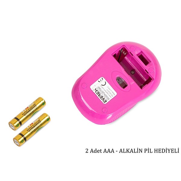resimler/genel/Everest SM-300 Usb Mor 4D Optik Alkalin Pil Kablosuz Mouse