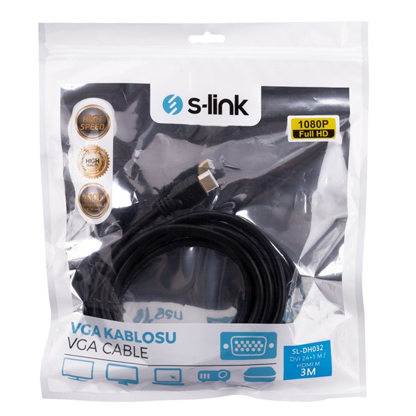 resimler/genel/S-link SL-DH032 DVI 24+1 M to HDMI M 3m Kablo