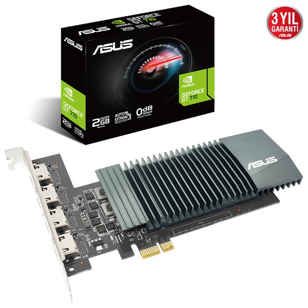 resimler/genel/ASUS GT710 2GB GT710-4H-SL-2GD5 GDDR5 64bit 4X HDMI PCIe 16X v2.0 Low Profile,Fansız