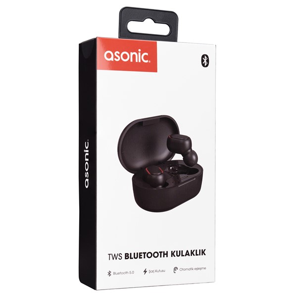 resimler/genel/Asonic AS-TWS7S Siyah Mobil Telefon Uyumlu Bluetooth TWS AirPods Mikrofonlu Kulaklık
