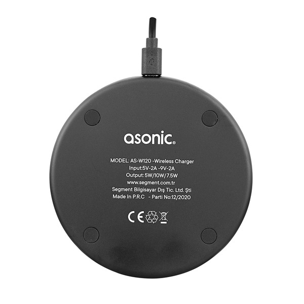 resimler/genel/Asonic AS-W120 Hızlı 10W Masa Üstü Siyah Kablosuz Şarj Cihazı