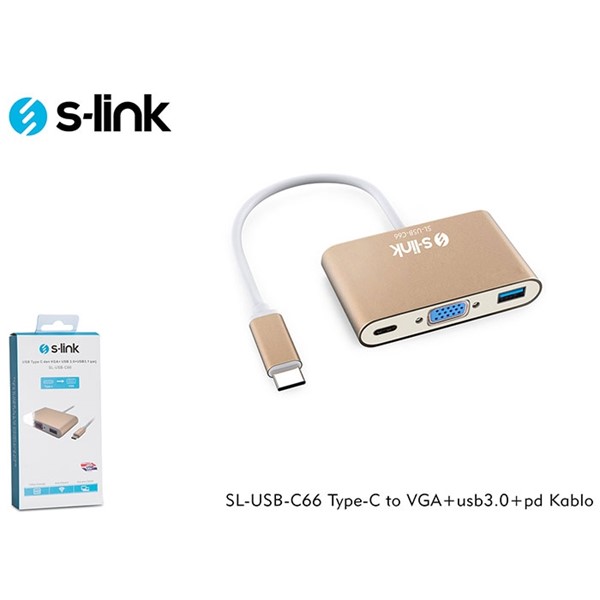 resimler/genel/S-LINK SL-USB-C66 0.15metre TYPE-C-USB 3.0_VGA Çevirici Adaptör Gold 4K