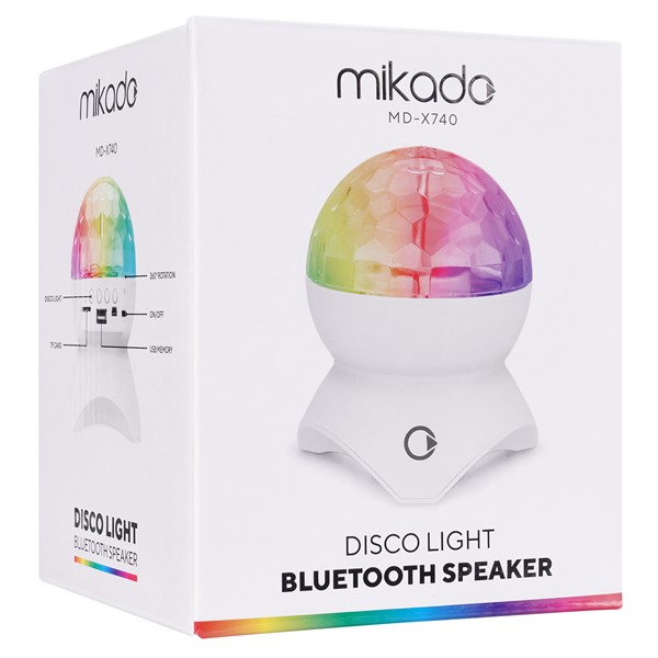 resimler/genel/Mikado MD-X740 Beyaz Şarjlı BT-TF Cart-USB Tavan Led Işıklı Disko Topu Speaker Hoparlör