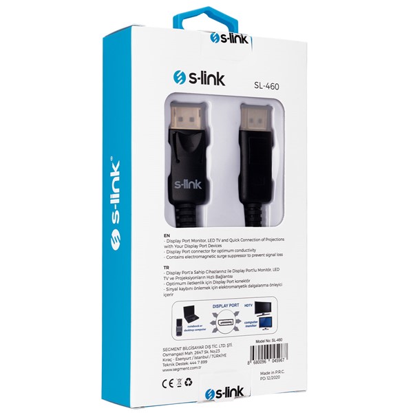 resimler/genel/S-link SL-460 1.5m Display Port M/M Kablo