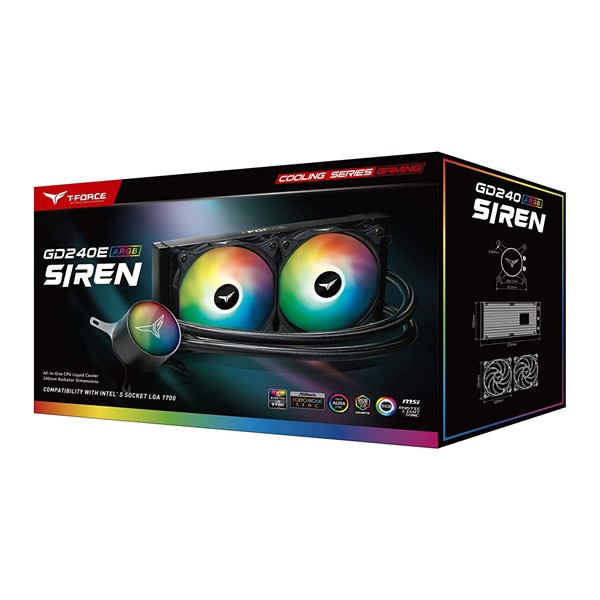 resimler/genel/TEAM 240mm GD240E TB120502 RGB Sıvı Soğutmalı AM5-1700p İşlemci Fanı Siyah