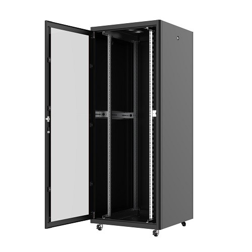 resimler/genel/AGER 42U 800x800mm Dikili Tip Siyah Kabinet Vega AG-VB42U8080S1 Cam Kapak
