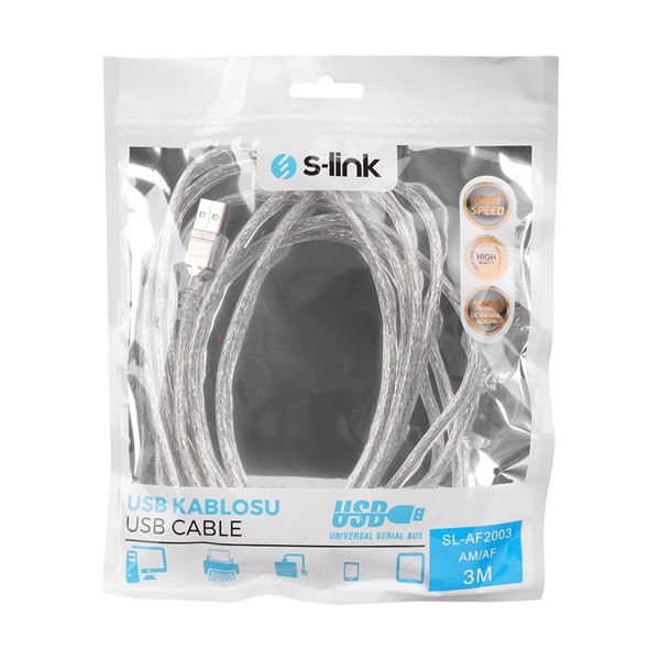 resimler/genel/S-link SL-AF2003 Usb2.0 3m Şeffaf Uzatma Kablo