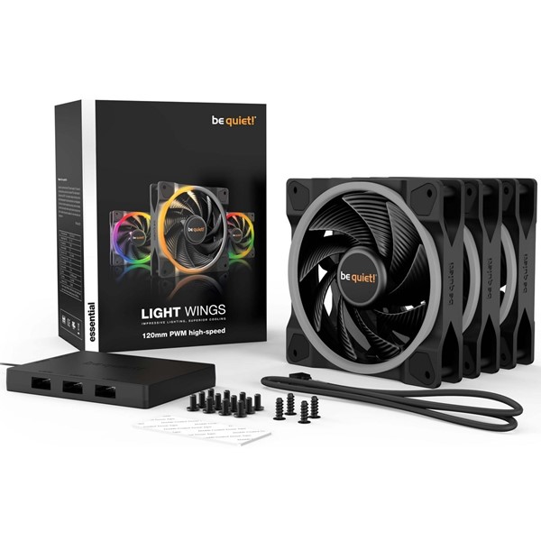 resimler/genel/Be Quiet! Light Wings 120Mm Pwm Premium Argb Kasa Fanı 4-Pin 3-lü Paket - BL077