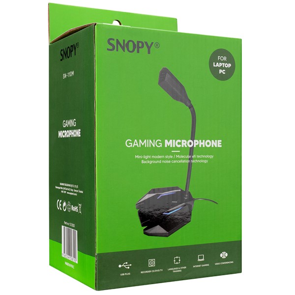 resimler/genel/Snopy SN-110M Siyah Led Işıklı Usb Gaming Oyuncu Masaüstü Mikrofon