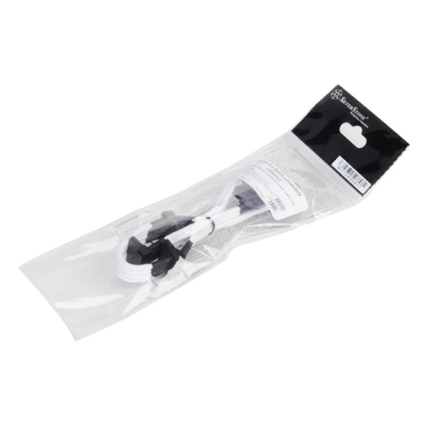 SilverStone Molex to 4 x SATA Uzatma Çoklayıcı Örgülü Beyaz Kablo (SST-PP07-BTSW)
