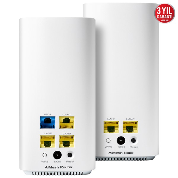 resimler/genel/ASUS ZENWIFI AC MINI CD6 AC1500 Dual Band EV Ofis Tipi Mesh Router 3-lü paket