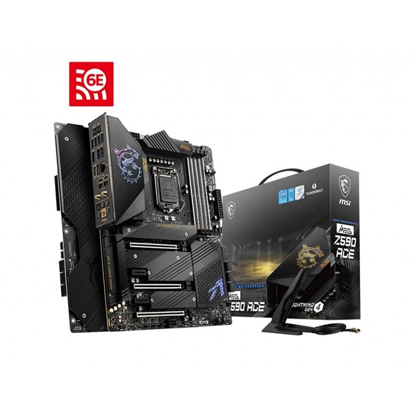 Msı Meg Z590 Ace Soket 1200 Ddr4 5600 (Oc) Pcı-E Gen 4 ,M.2 Usb3.2 1X 2.5G Lan Wi-Fi 6 Atx