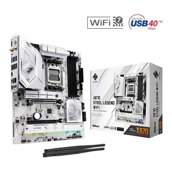 ASROCK X870 STEEL LEGEND WIFI7 RGB DDR5 HDMI-DP TYPEC PCIE 5.0 AM5 ATX