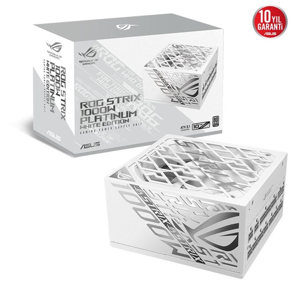 ASUS 1000W 80+ PLATINUM ROG STRIX 1000P WHITE PCIE 5.0 TAM MODÜLER POWER SUPPLY BEYAZ
