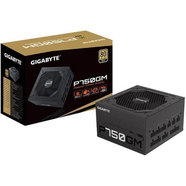 GIGABYTE 750W 80+ GOLD GP-P750GM 13.5cm Fanlı Tam Modüler Power Supply Kutu Açık (Outlet)