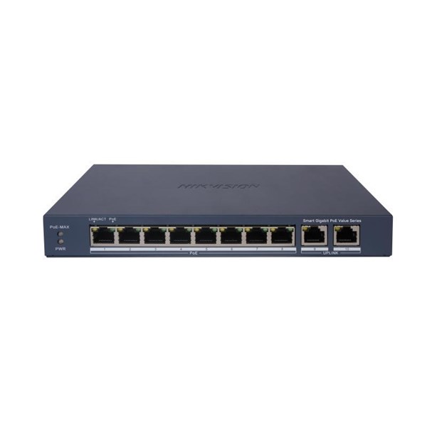 HIKVISION 8port 60w FULL PoE DS-3E1510P-EI/M GIGABIT 2X-UPLINK Yönetilemez Switch