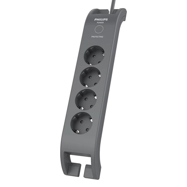 PHILIPS 4-lü SPN3140A/62 900 Joules Akım Koruma Prizi GRİ	