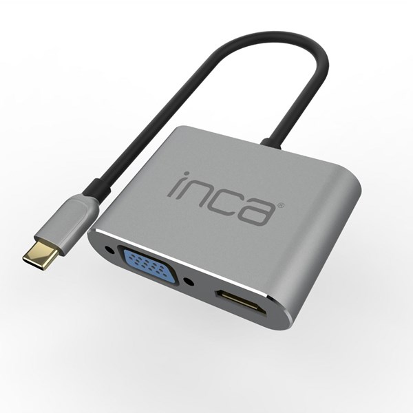 INCA ITPC-06T 0.15metre TYPE-C - HDMI_VGA(D) Görüntü Adaptörü Gümüş 100W  